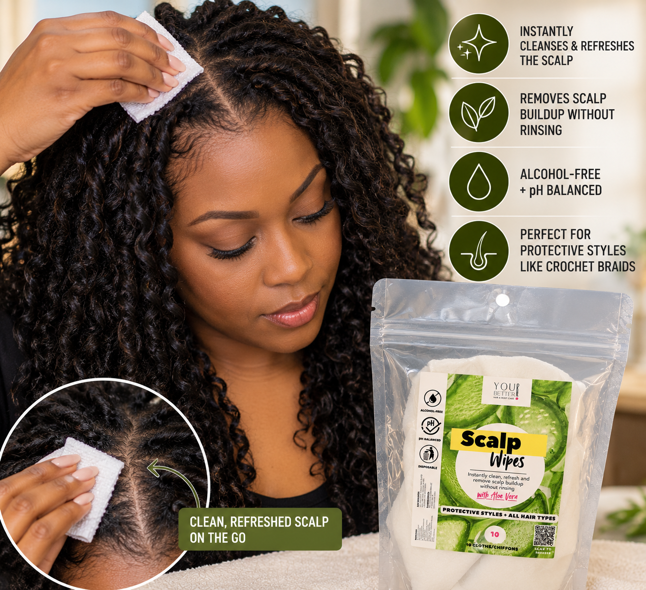 Scalp Wipes with Aloe Vera - Image 2